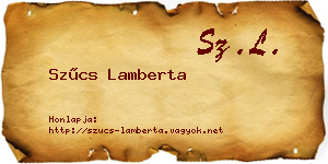 Szűcs Lamberta névjegykártya
